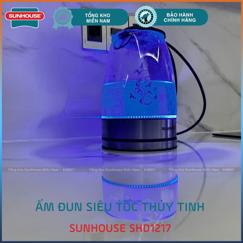 Ấm đun siêu tốc thủy tinh cao cấp Sunhouse SHD1217